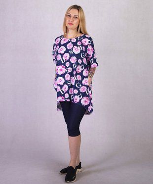 Туніка жіноча Асиметрія-троянди реактив 48-50 300189 фото