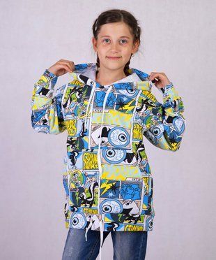Кофта-балахон Блакитне око двунитка 38 300114 фото