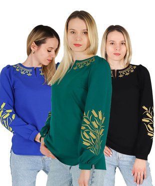 Жіноча вишиванка Колоски двунитка 42 70350 фото