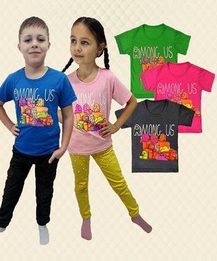 Футболка дитяча Among Us шовкографія кулір 28 88286 фото