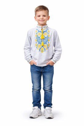 Вишиванка для хлопчика стрейч кулір піньє 32 98069 фото