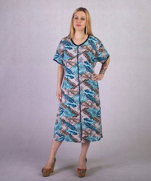 Халат батал Незабудка-Листочки реактив 56-58 300248 фото