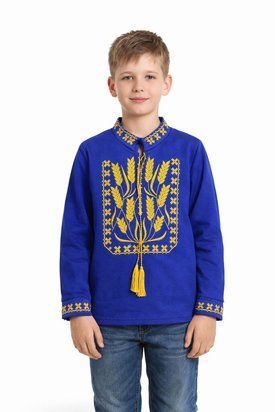 Вишиванка для хлопчика Колоски двунитка 92 70421 фото