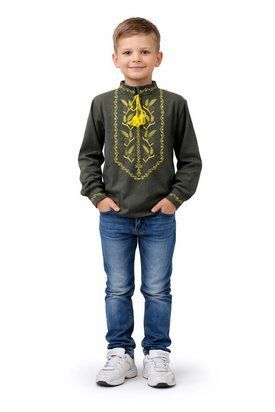 Вишиванка для хлопчика стрейч кулір піньє 34 98155 фото