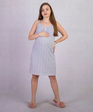 Нічна сорочка на тонких бретелях Дрібні квіточки кулір 46-48 30159 фото