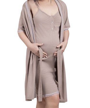 Комплект нічна з халатом кулір Мереживо 46-48 300373 фото